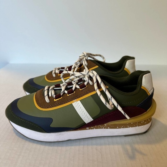 Zara Kids Olive Colorblock Sneakers Unisex 4.5 - Picture 5 of 8